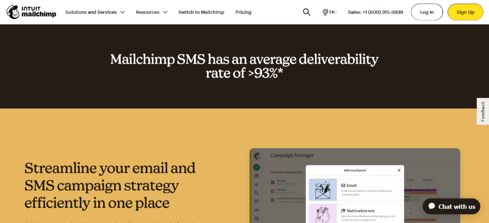 Mailchimp SMS marketing tool