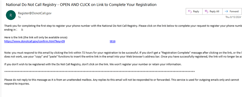 Confirm your registration