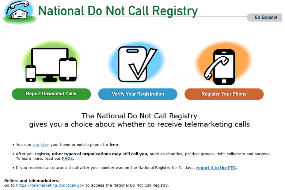 How to register do not call